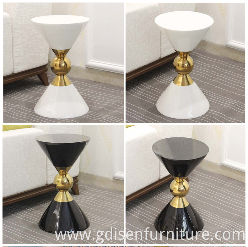 Hot Sell Modern Designer Fibreglass and Metal Round Canaan Accent Table for Living Room Furniture